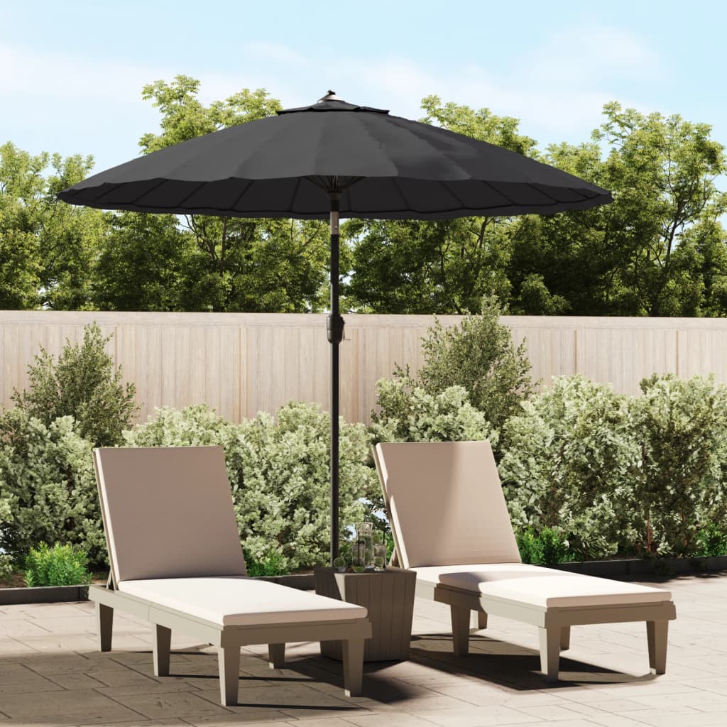 Vidaxl Parasol z biegunem aluminiowym 270 cm czarnym