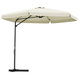 Vidaxl parasol s ocelovým pólem 300 cm písek bílý