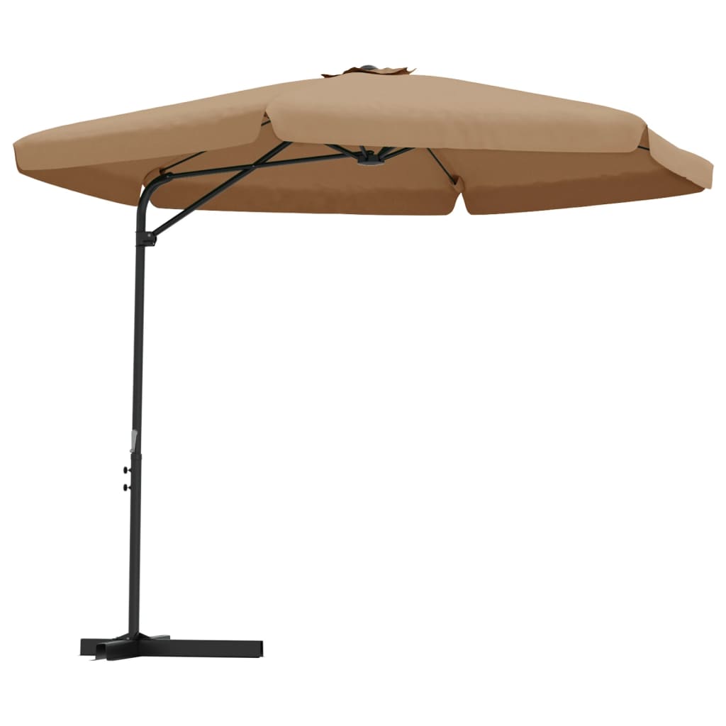 Vidaxl Parasol ze stalowym słupem 300 cm taupe