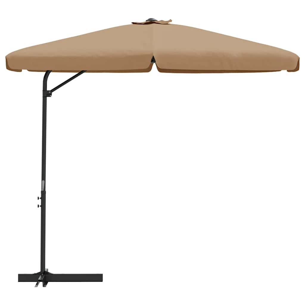 Vidaxl Parasol ze stalowym słupem 300 cm taupe