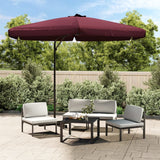 Vidaxl Parasol con palo in acciaio 300 cm Bordeaux rosso