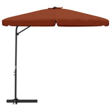 Vidaxl Parasol z jekleno palico 300 cm terakota -obarvana