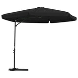 Vidaxl Parasol ze stalowym słupem 300 cm czarnym