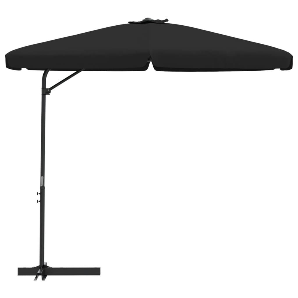 Vidaxl Parasol ze stalowym słupem 300 cm czarnym