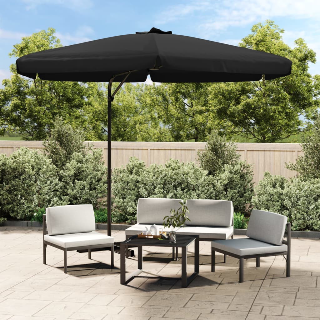 Parasol Vidaxl con poste de acero 300 cm negro