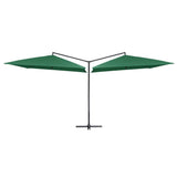 Vidaxl parasol double avec poteau en acier 250x250 cm vert