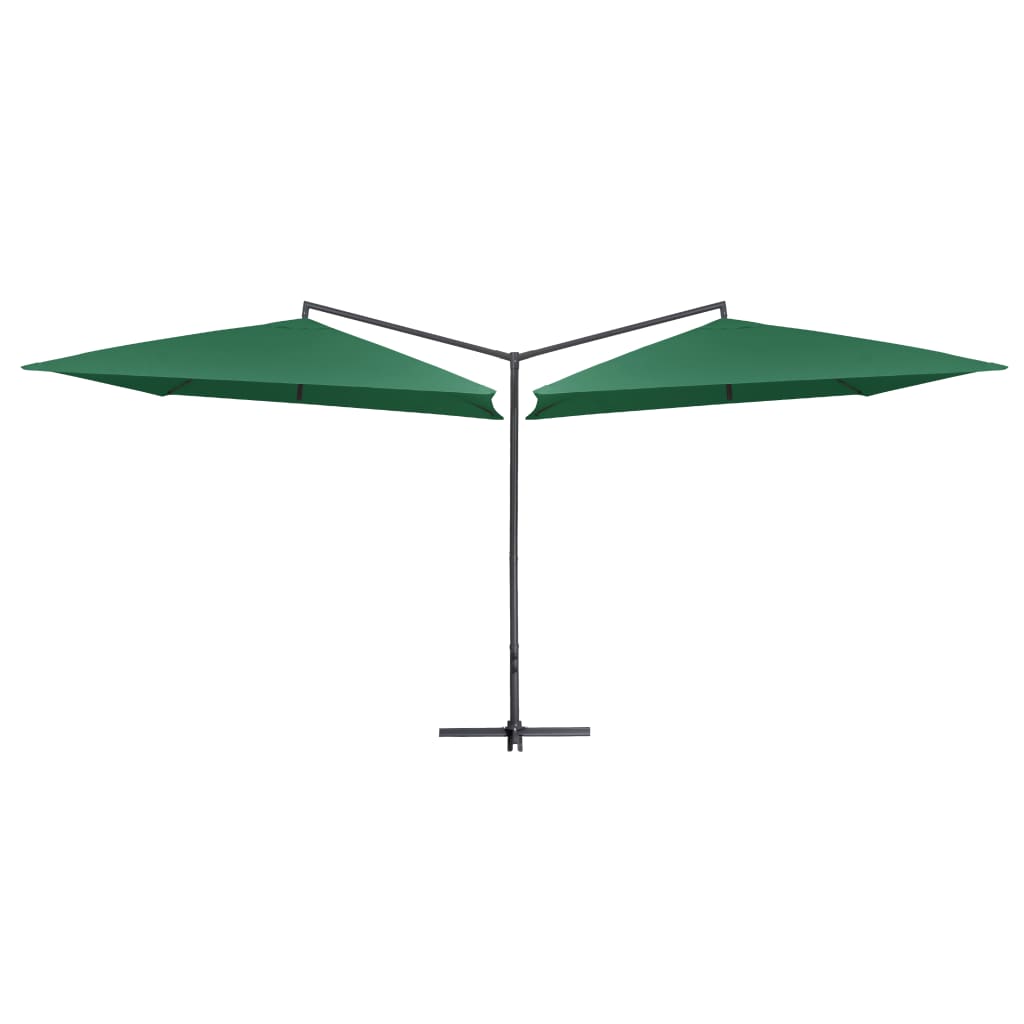 Vidaxl Parasol dubbel med stålstång 250x250 cm grön