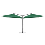 Vidaxl Parasol dubbel med stålstång 250x250 cm grön