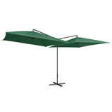 Vidaxl Parasol dubbel med stålstång 250x250 cm grön