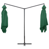 Vidaxl Parasol Double con polo de acero 250x250 cm verde