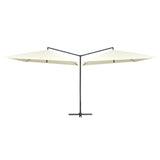 Vidaxl Parasol Double with steel pole 250x250 cm sand white