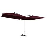 Vidaxl parkolsol duebel duebel mat Stolpole 250250 cm Bordeaux rout