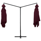 Vidaxl Parasol Double s ocelovým pólem 250x250 cm Bordeaux Red