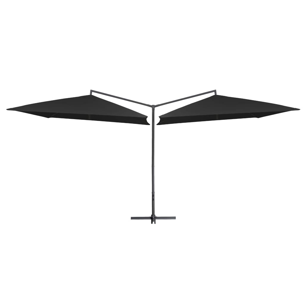 Vidaxl parasol podwójny ze stalowym biegunem 250x250 cm czarny