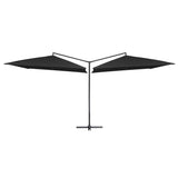 Vidaxl Parasol Double s ocelovým pólem 250x250 cm černá