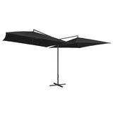 Vidaxl parasol double avec poteau en acier 250x250 cm noir