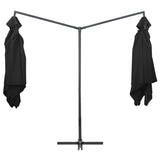 Vidaxl parasol double avec poteau en acier 250x250 cm noir