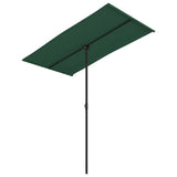 Vidaxl Parasol con polo in alluminio 180x110 cm verde