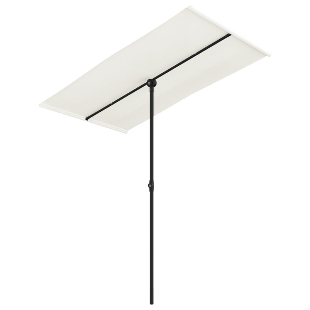 Vidaxl parasol s hliníkovým pólem 180x110 cm písek bílý