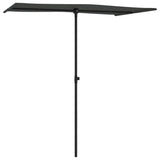 Vidaxl Parasol avec poteau en aluminium 180x110 cm anthracite -colored