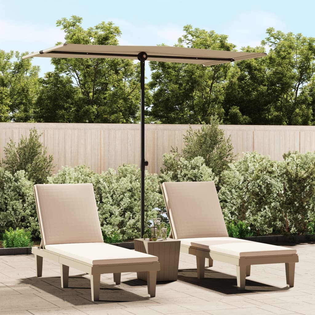 Vidaxl Parasol with aluminum pole 180x110 cm Taupe