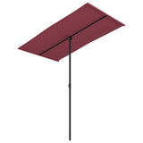 Parasol Vidaxl con poste de aluminio 180x110 cm Borgoña rojo