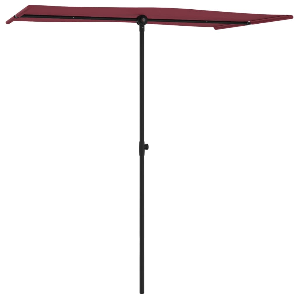 Vidaxl Parasol z aluminiowym biegunem 180x110 cm Burgundii czerwony