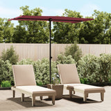 Vidaxl Parasol avec poteau en aluminium 180x110 cm rouge bordeaux