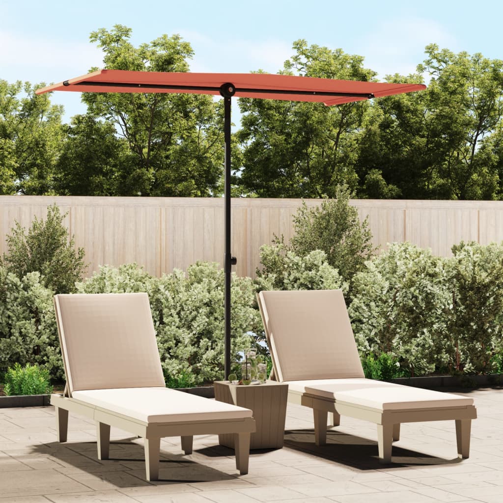 Vidaxl Parasol avec poteau en aluminium 180x110 cm en terre cuite -colored