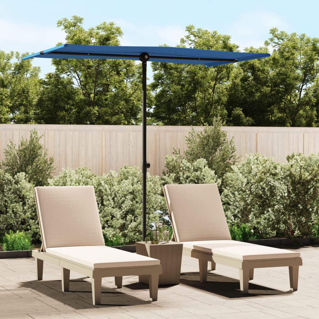 Vidaxl -Parasol mit Aluminiumpol 180x110 cm Azure Blau