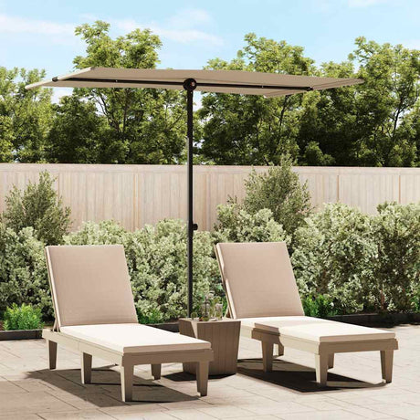 Parasol vidaxl avec poteau en aluminium 2x1,5 m taupe