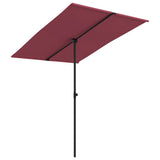 Vidaxl -parasol med aluminiumstang 2x1,5 m Bordeaux rød