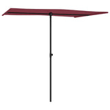 Vidaxl -parasol med aluminiumstang 2x1,5 m Bordeaux rød