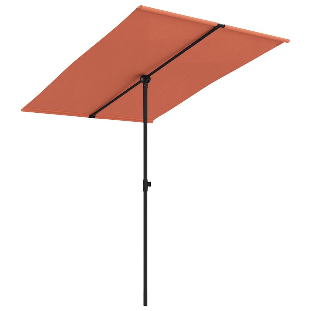 Vidaxl -parasol med aluminiumstang 2x1,5 m terrakotta -farget