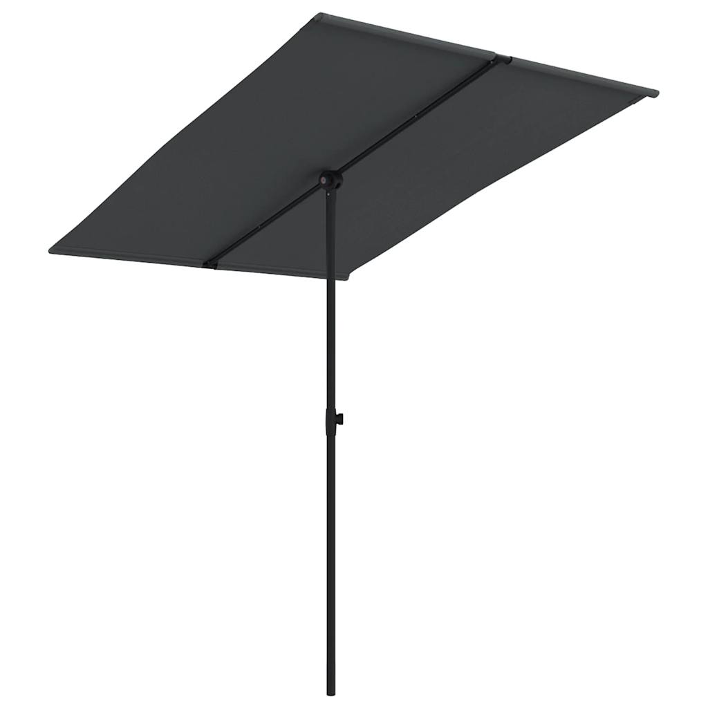 Vidaxl Parasol con polo in alluminio 2x1,5 m nero