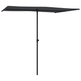 Vidaxl Parasol con polo in alluminio 2x1,5 m nero