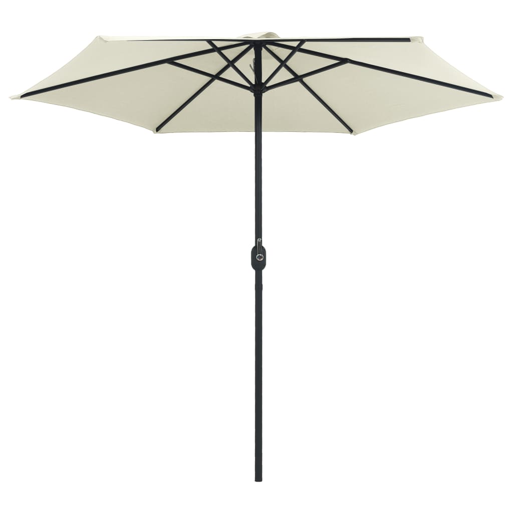 Vidaxl -parasol med aluminiumstang 270x246 cm sandhvit