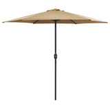 Vidaxl Parasol con polo in alluminio 270x246 cm taupe