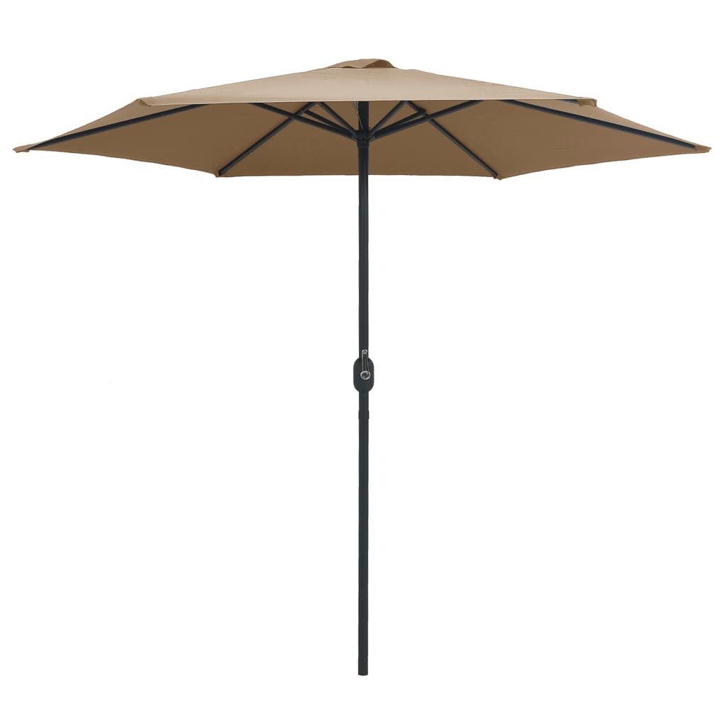 Vidaxl Parasol z aluminijastim drogom 270x246 cm taupe