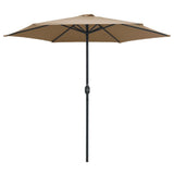 Vidaxl Parasol con polo in alluminio 270x246 cm taupe