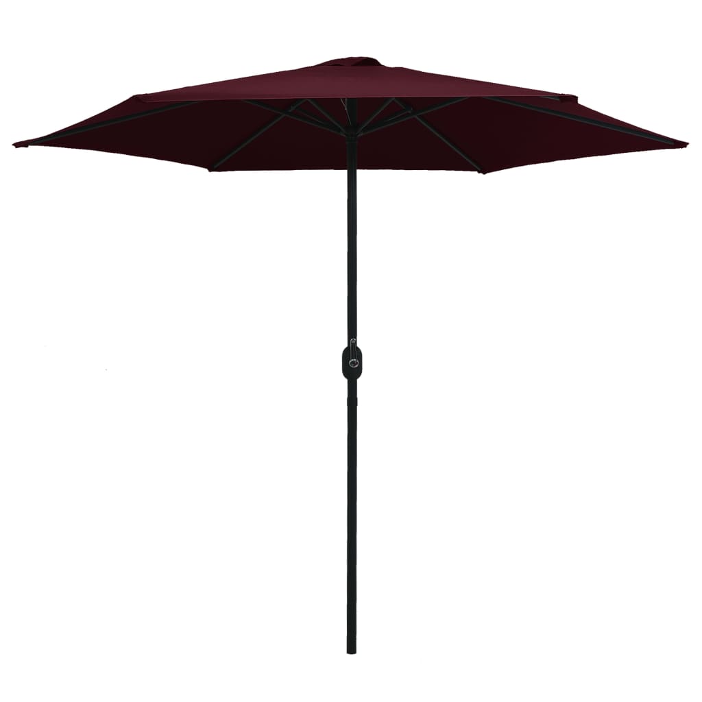 Vidaxl parasol s hliníkovým pólem 270x246 cm bordeaux červená