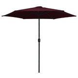 Vidaxl parasol s hliníkovým pólem 270x246 cm bordeaux červená