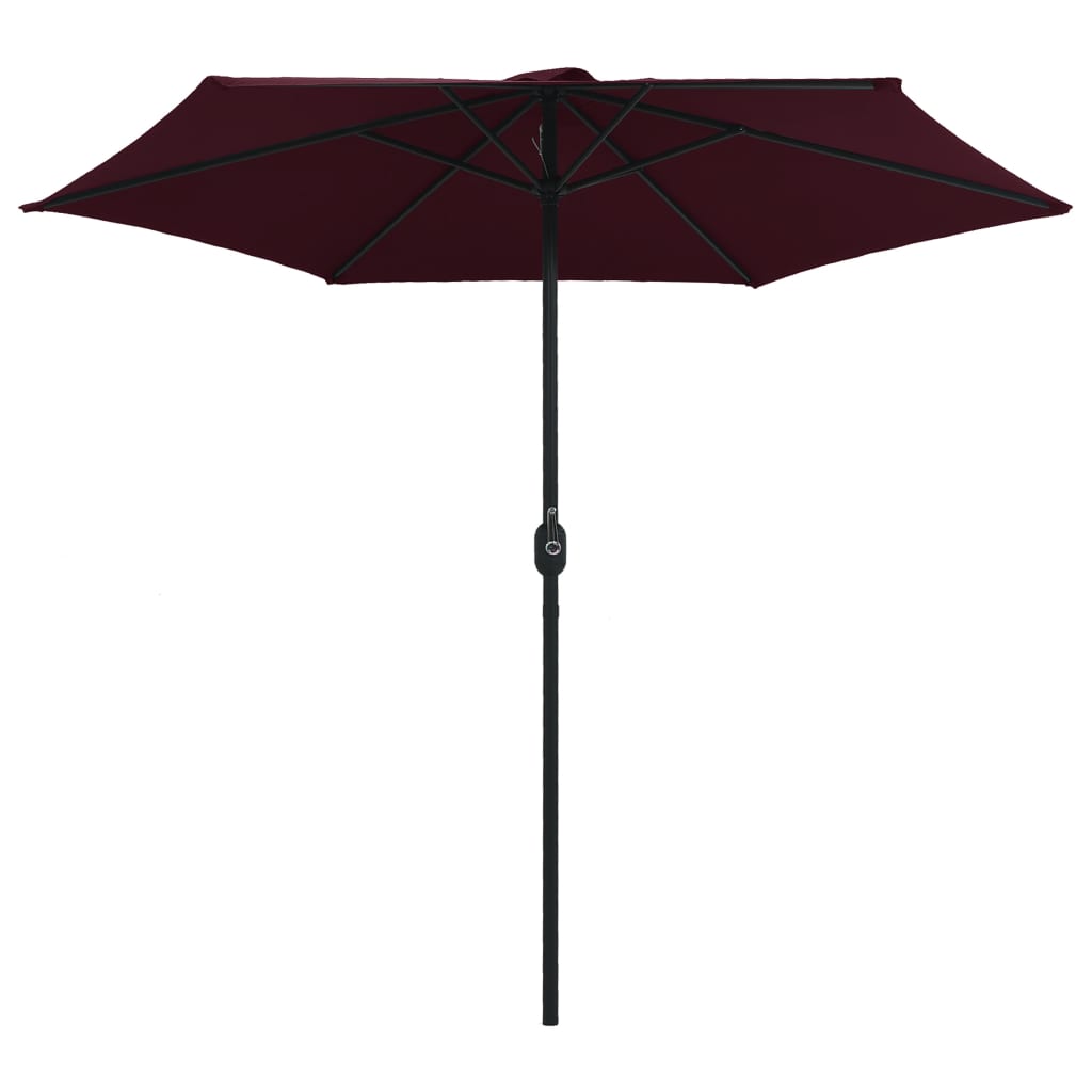 Vidaxl -parasol med aluminiumstang 270x246 cm Bordeaux rød