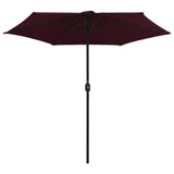 Vidaxl Parasol con polo in alluminio 270x246 cm bordeaux rosso