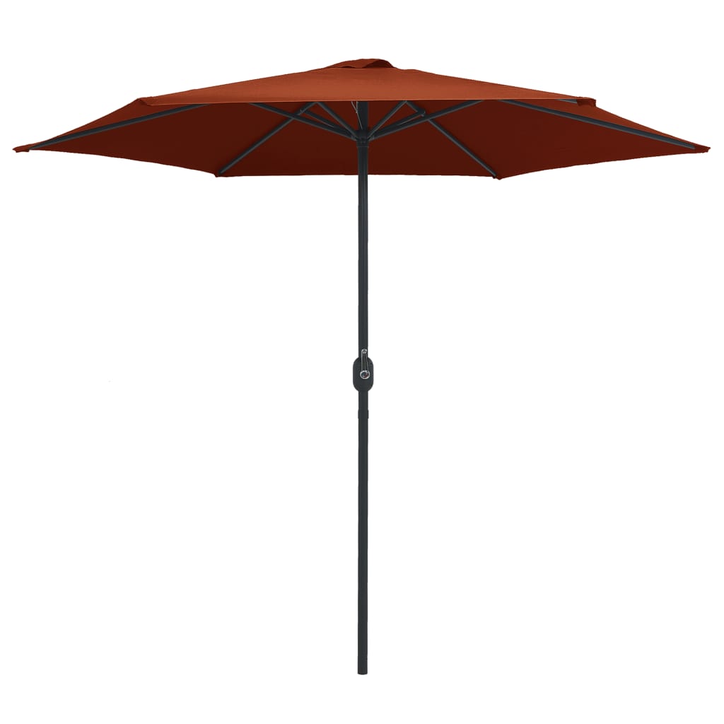 Vidaxl parasol met aluminium paal 270x246 cm terracottakleurig