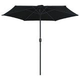 Vidaxl Parasol z biegunem aluminiowym 270x246 cm czarny