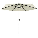 Vidaxl parasol met led-verlichting en aluminium paal 270 cm zandwit