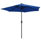 Vidaxl -Parasol mit LED -Beleuchtung und Aluminiumpol 270 cm Azurblau