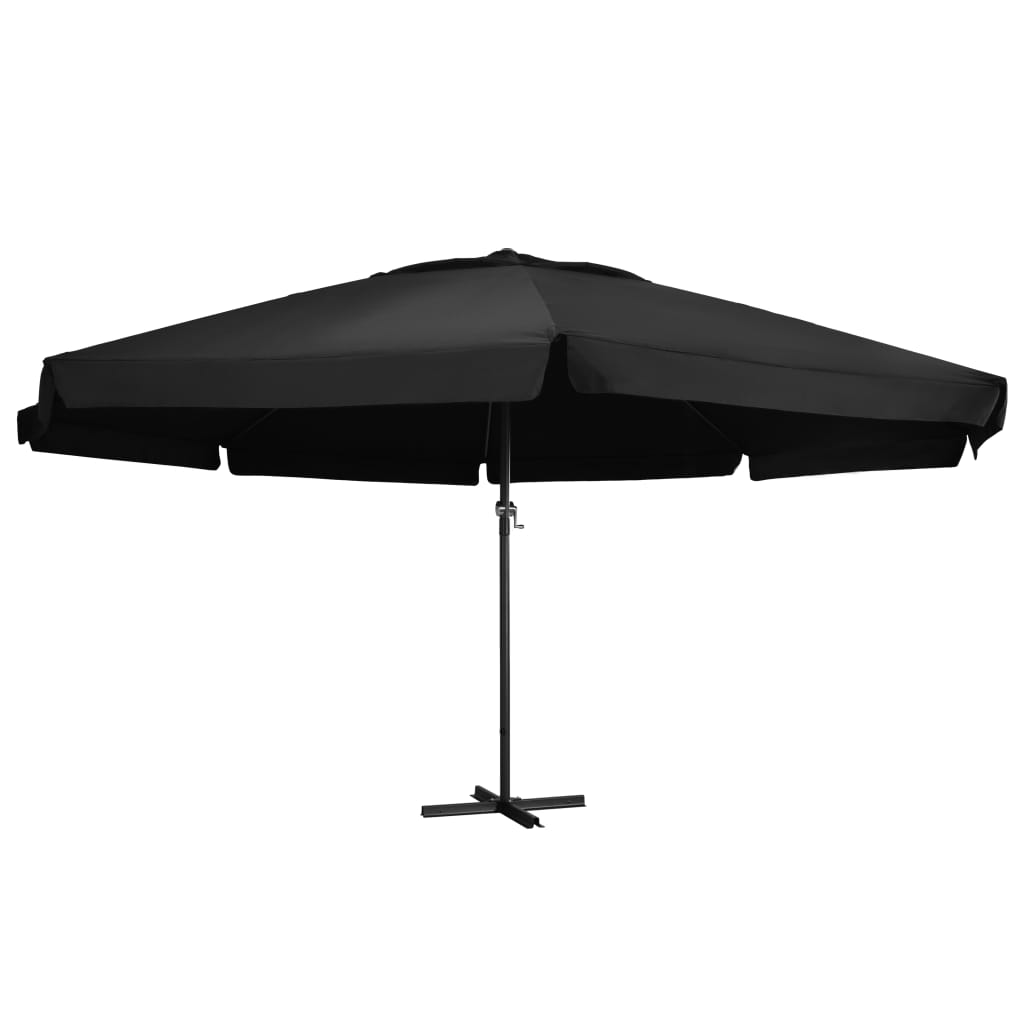 Parasol Vidaxl con poste de aluminio 500 cm negro