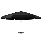 Vidaxl Parasol con polo in alluminio 500 cm nero